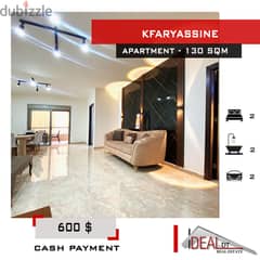 Semi furnished apartment for rent in Kfaryassine 130 SQM REF#CE22060 0