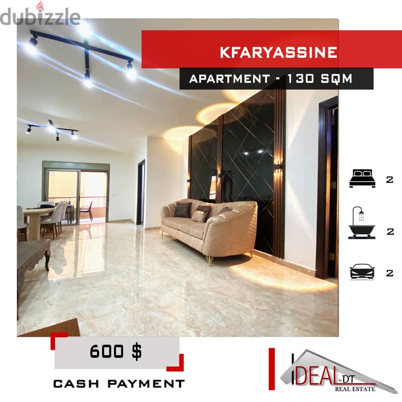 Semi furnished apartment for rent in Kfaryassine 130 SQM REF#CE22060 0