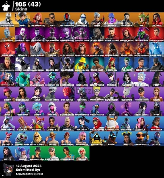 fortnite account with exclusives (rogue spider knight) 0