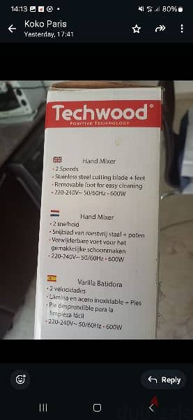 mixer - hand mixer Techwood 2