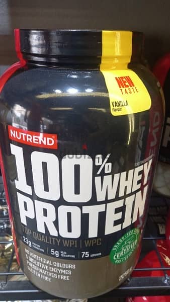 NUTREND 100% whey protein vanilla flavored 75 serving 2250g 1