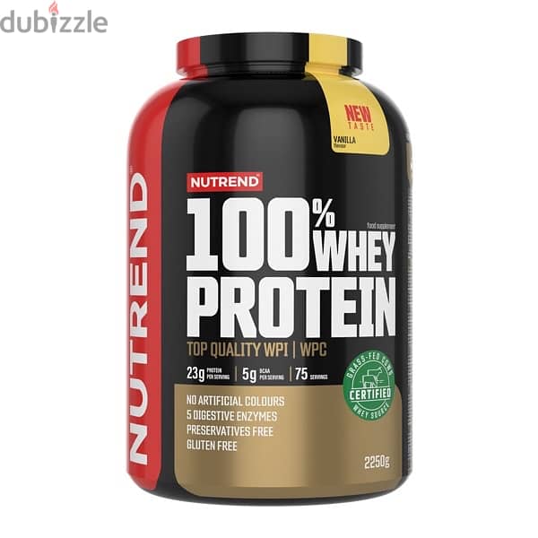 NUTREND 100% whey protein vanilla flavored 75 serving 2250g 2