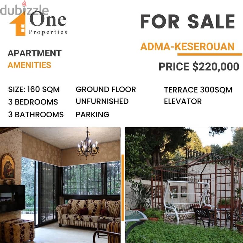 SPECIOUS APARTMENT FOR SALE IN ADMA-KESEROUAN 0