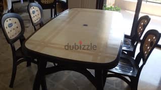 Rectangle Table with 6 Chairs/ NARDI Italian Plastics 0