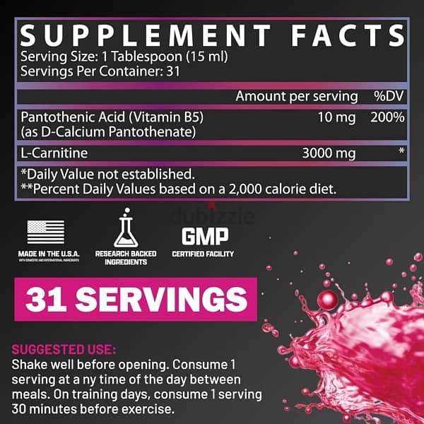 Nutrex L- carnitine 3000 mg 31 serving 1