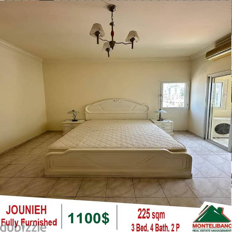 1100$!! Fully Furnished Apartment for rent located in Jounieh 1