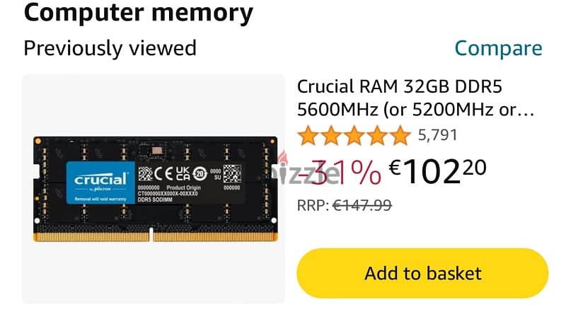 Crucial 32GB DDR5L ram 5600MHz >BrandNew (Warrenty valid) 3