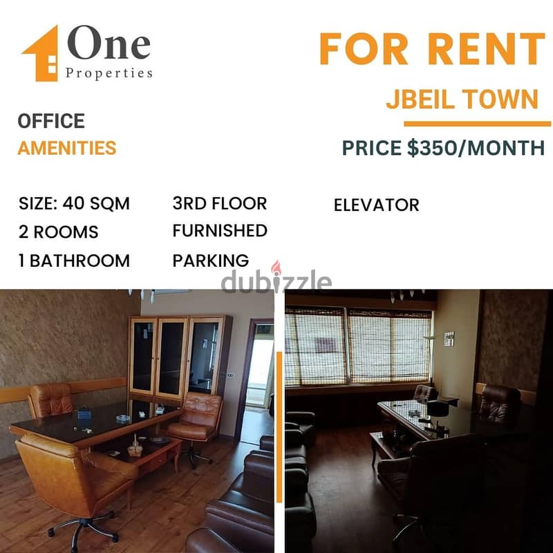 FURNISHED OFFICE FOR RENT IN JBEIL TOWN 0