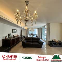 1350$!! Semi Furnished Apartment for rent in Achrafieh