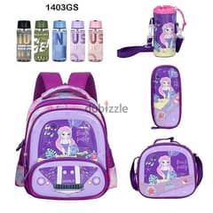 Genius 3D Character Kids School Bag 5 Pcs Set 14" - 1403gs 0