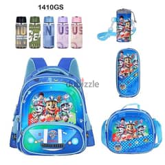 Genius 3D Character Kids School Bag 5 Pcs Set 14" - 1410gs 0