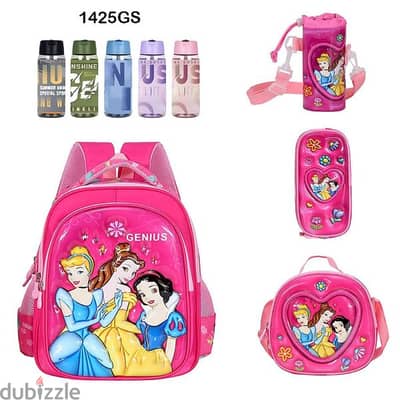 Genius 3D Character Kids School Bag 5 Pcs Set 14" - 1425gs