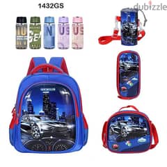 Genius 3D Character Kids School Bag 5 Pcs Set 14" - 1432gs