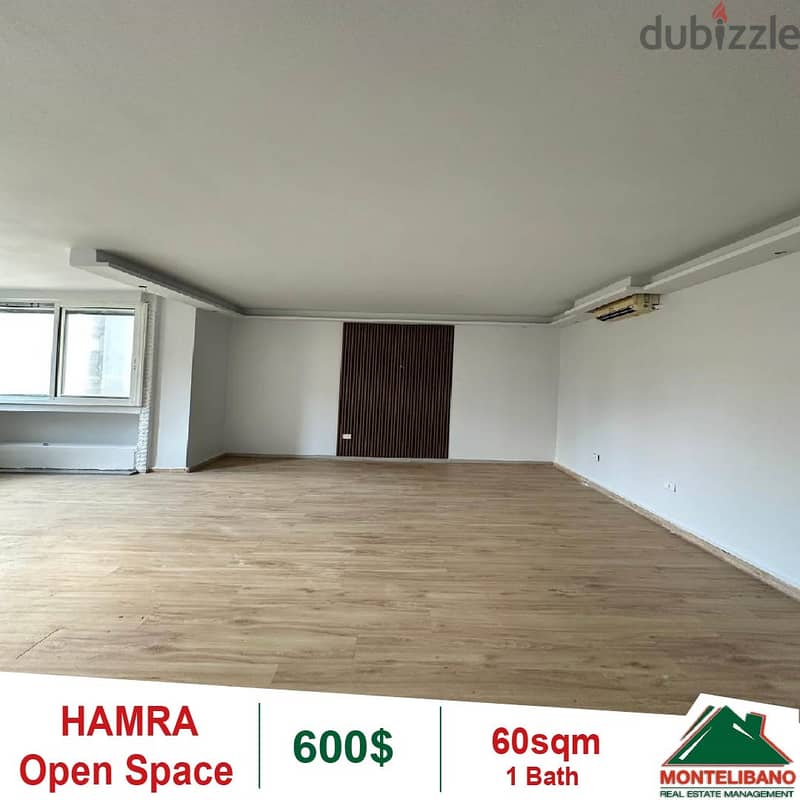 600$!! Open Space Office for rent in Hamra 1