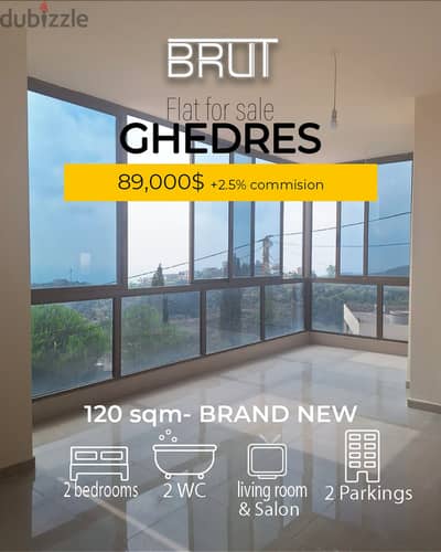 120 Brand new apartment for sale in Ghedres Keserwan- Installment !