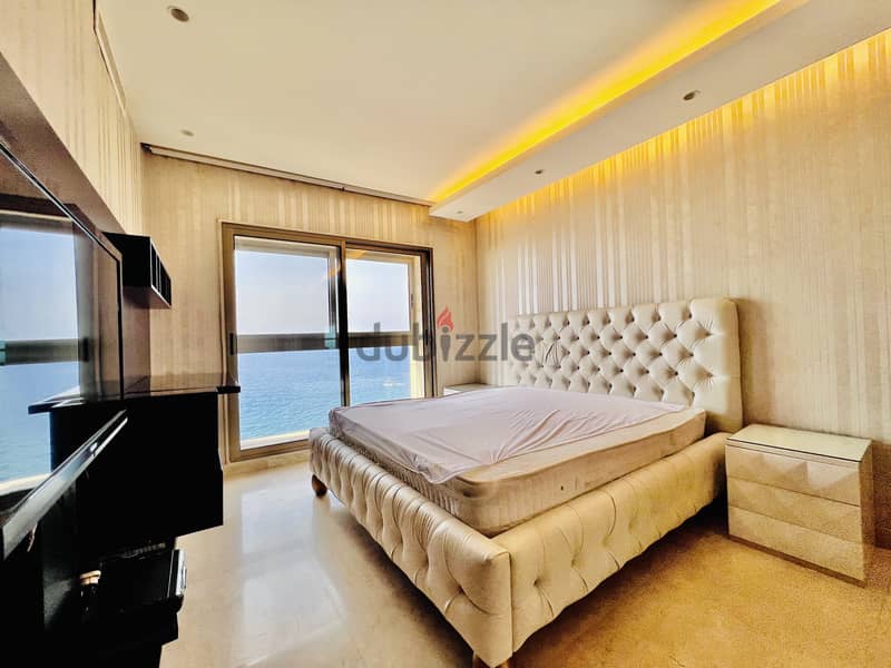 4 Master Bedrooms Furnished In Rawche | Full Sea View | الروشة 16