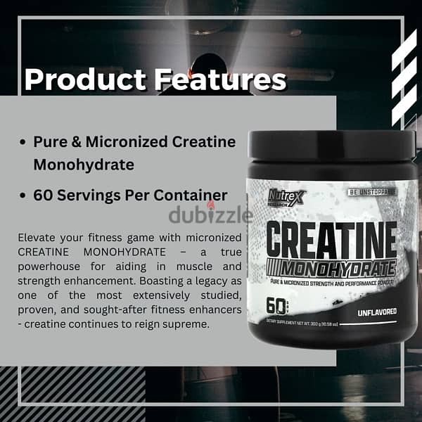 Nutrex Research Micronized Creatine Monohydrate Unflavored 60 Servings 1