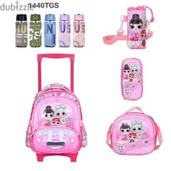 Genius 3D Character Kids School Bag Trolley 5 Pcs Set 14" - 1440tgs