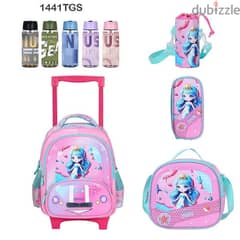 Genius 3D Character Kids School Bag Trolley 5 Pcs Set 14" - 1441tgs 0