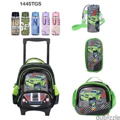 Genius 3D Character Kids School Bag Trolley 5 Pcs Set 14" - 1445tgs 0