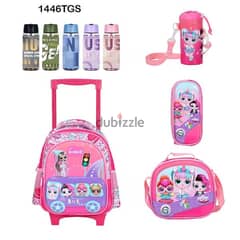 Genius 3D Character Kids School Bag Trolley 5 Pcs Set 14" - 1446tgs 0