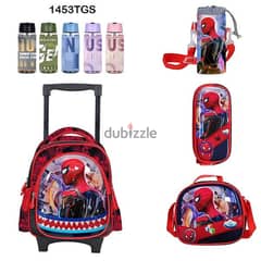 Genius 3D Character Kids School Bag Trolley 5 Pcs Set 14" - 1453tgs 0