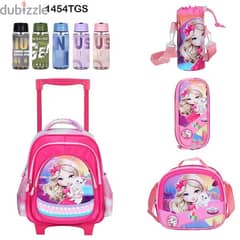 Genius 3D Character Kids School Bag Trolley 5 Pcs Set 14" - 1454tgs 0