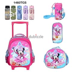 Genius 3D Character Kids School Bag Trolley 5 Pcs Set 14" - 1460tgs