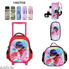 Genius 3D Character Kids School Bag Trolley 5 Pcs Set 14" - 1462tgs 0