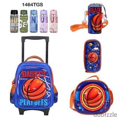 Genius 3D Character Kids School Bag Trolley 5 Pcs Set 14" - 1464tgs 0