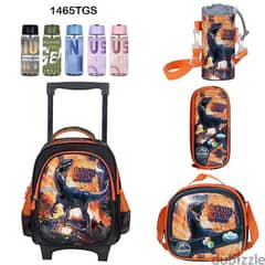 Genius 3D Character Kids School Bag Trolley 5 Pcs Set 14" - 1465tgs 0