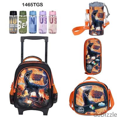 Genius 3D Character Kids School Bag Trolley 5 Pcs Set 14" - 1465tgs