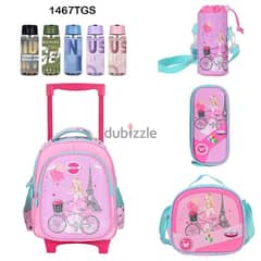 Genius 3D Character Kids School Bag Trolley 5 Pcs Set 14" - 1467tgs 0