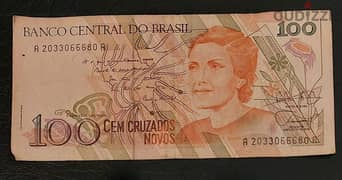 Brasil 100 Cruzados 1989 P-220a 0