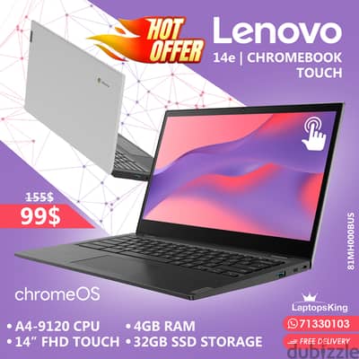 LENOVO 14E CHROMEBOOK A4-9120 CPU 14-INCH TOUCHSCREEN LAPTOP