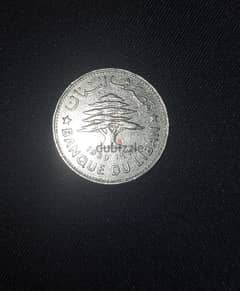 1969  old lebanese 50 piastres coin