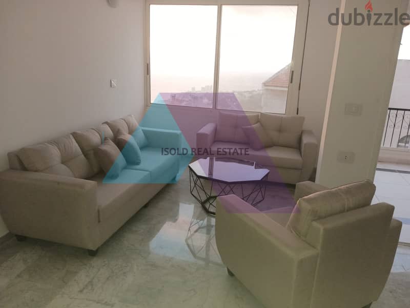 Furnished 100 m2 apartment + panoramic sea view for rent in Kfarhbab 3