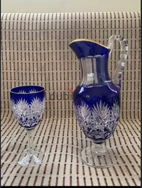 St Louis crytallerie cobalt bleue sherry high quality 1