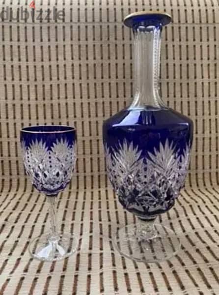 St Louis crytallerie cobalt bleue sherry high quality 2