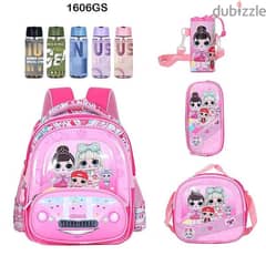 Genius 3D Character Kids School Bag 5 Pcs Set 16" - 1606gs