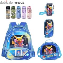 Genius 3D Character Kids School Bag 5 Pcs Set 16" - 1609gs 0