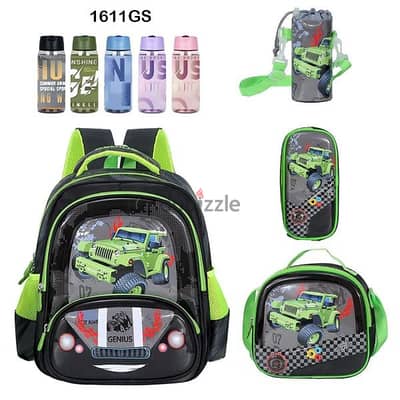 Genius 3D Character Kids School Bag 5 Pcs Set 16" - 1611gs