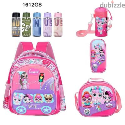 Genius 3D Character Kids School Bag 5 Pcs Set 16" - 1612gs