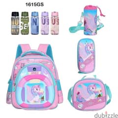 Genius 3D Character Kids School Bag 5 Pcs Set 16" - 1615gs 0