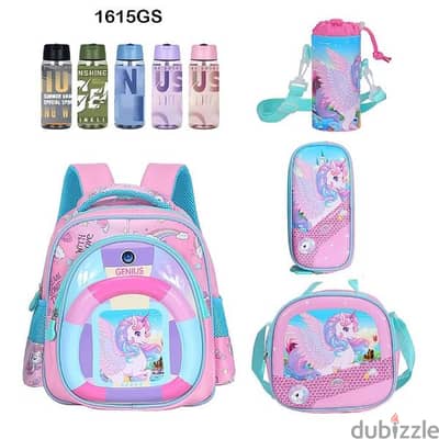 Genius 3D Character Kids School Bag 5 Pcs Set 16" - 1615gs