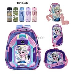 Genius 3D Character Kids School Bag 5 Pcs Set 16" - 1616gs 0