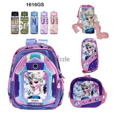 Genius 3D Character Kids School Bag 5 Pcs Set 16" - 1616gs