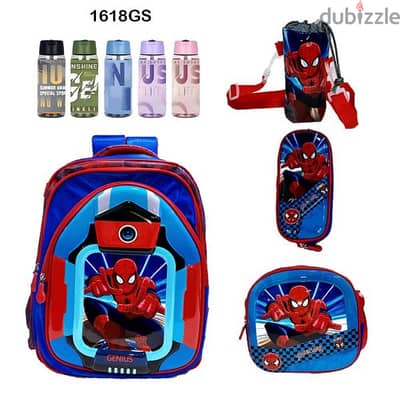 Genius 3D Character Kids School Bag 5 Pcs Set 16" - 1618gs