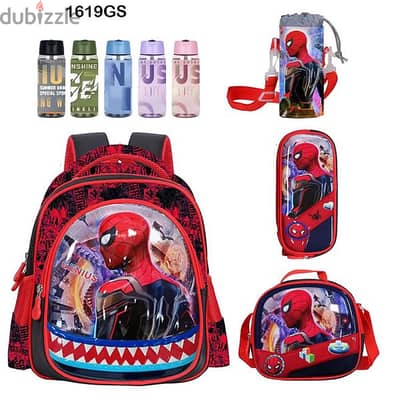 Genius 3D Character Kids School Bag 5 Pcs Set 16" - 1619gs