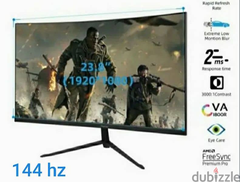 Prechen 24" Curved Frameless Gaming Monitor, 1800R,VA,FHD/ 3$ delivery 0